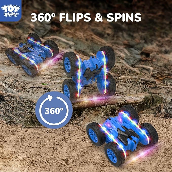 TOY Life Kids Stunt Remote Control Car 2.4G HZ Remote Control Cars RC Stunt Car Remote Control Toys for Boy & Girl RC Stunt Car Double Sided 360° Rotating Cars Birthday for Kids