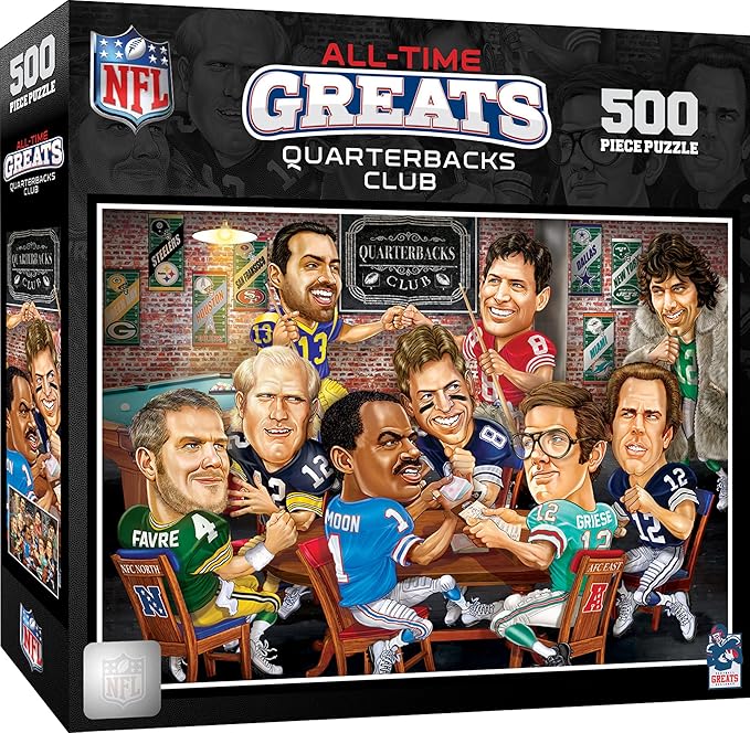 MasterPieces 500 Piece Sports Jigsaw Puzzle for Adults - NFL Quarterback All-Time Greats - 15x21