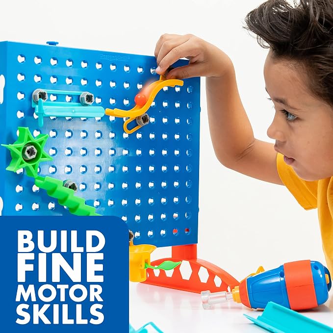 Educational Insights Design & Drill Marble Maze - STEM Building Toys for Kids, Marble Run Set with Electric Drill Toy, STEM Toys & Physics Games, Gifts for Boys and Girls Ages 5+