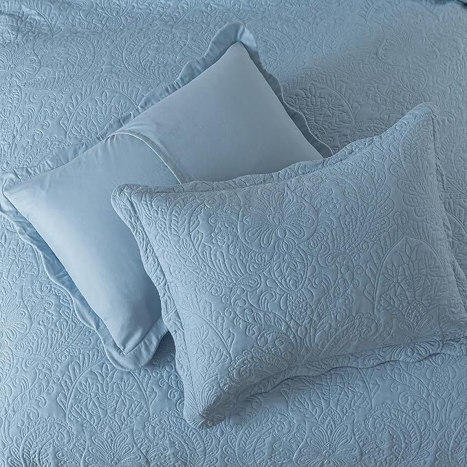 HoneiLife Quilt Set Queen Size - Microfiber Bedspread 3-Piece, Reversible Coverlets Lightweight Bedcover Queen Quilt Bedding Sets for Spring/Summer Use