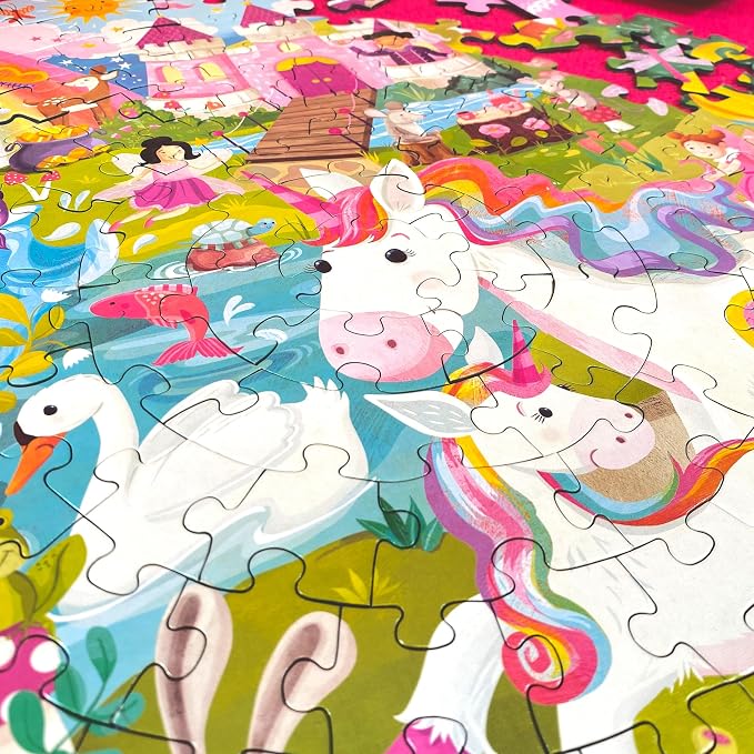 boppi Round 150 Piece Jigsaw for Kids Aged 5-8 | Educational Unicorn Puzzle with Magical Creatures & Fantasy Scenes | Eco-Friendly Recycled Cardboard