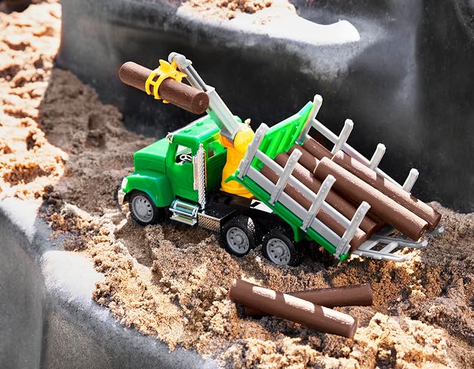 Driven by Battat – 7-Inch Construction Truck Toy with Lights & Sounds, Movable Parts, Vehicle for Boys & Girls, Durable Design, Realistic Details, Gift 3+ Years Toy for Kids