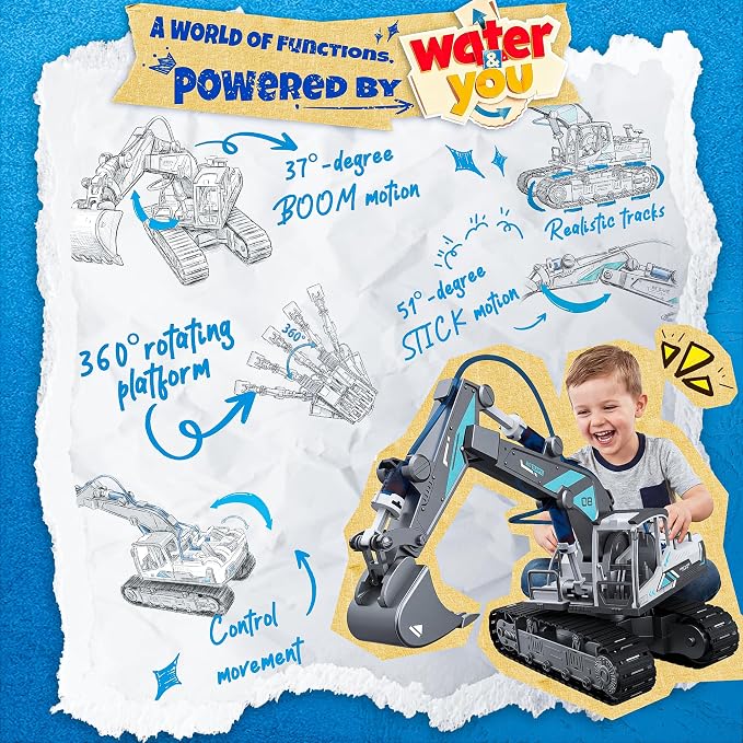SMILESSKIDDO Excavator Toy - 130 PCS Hydraulic Science Kits for Kids Age 8-12, Teenage Engineering Kit Construction Vehicle STEM Toys for Ages 8+