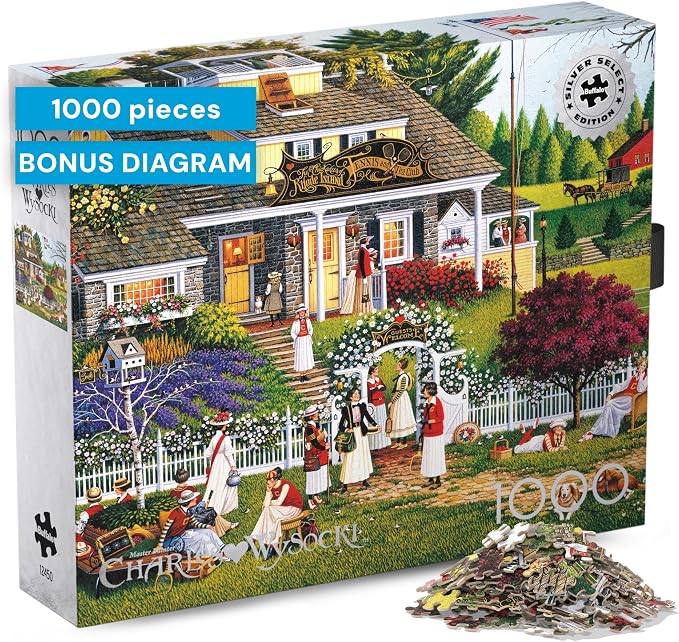 Buffalo Games Charles Wysocki Love 1000 Piece Jigsaw Puzzle - Silver Select, Multicolor, 26.75 x 19.75 in - Recycled Board - Poster Included - Expert Adult Jigsaw Puzzles