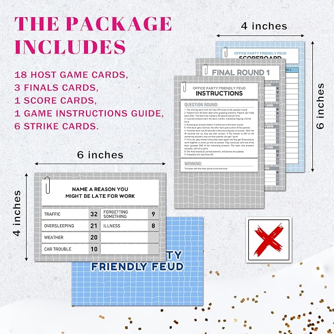 Office Family Feud Game, Office Friendly Feud Games, Team Building Game for Work, Ice Breaker Work Party Games for Adults, Retirement Party Decorations, 05