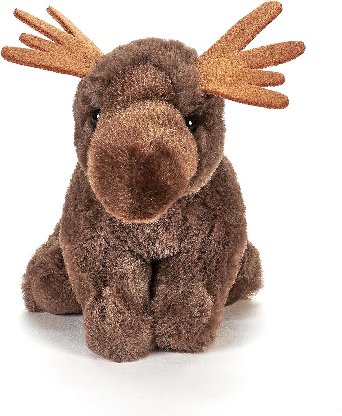 The Petting Zoo Moose Stuffed Animal Plushie, Gifts for Kids, Wild Onez Babiez Wildlife Animals, Moose Plush Toy 6 inches