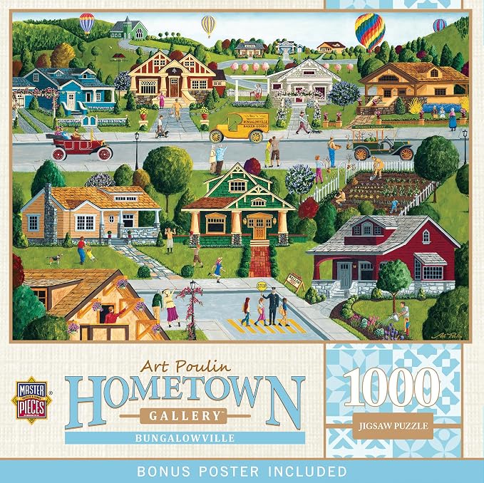 MasterPieces 1000 Piece Jigsaw Puzzle For Adults, Family, Or Youth - Bungalowville - 19.25"x26.75"