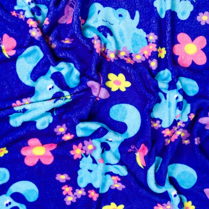 Silver Buffalo Blue's Clues Flowers and Butterflies 45" x 60" Fleece Throw, Soft and Cozy Blanket, 180 GSM