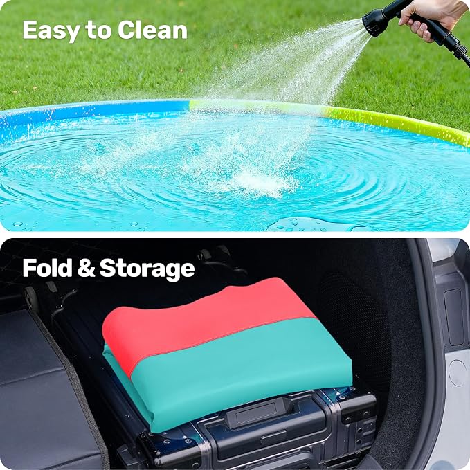SLOOSH 120" Non-Slip Splash Pad Sprinkler - Outdoor Water Play Toys Backyard Fountain Mat for Toddlers Kids Dogs, Thickened Sprinkler Outside Pool Party Durable for Girls Boys Pets (120in, Multicolor)