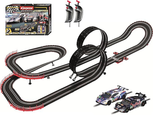 Carrera GO DTM Speed Giants Slot Car Race Track Set – Loop Racing | Electric slot car track, DTM racing toy for kids 6+, features loops, banked curves, flyover and lap counter, ~29-ft track