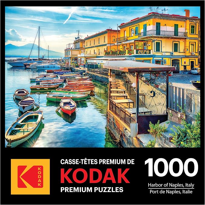 RoseArt - Kodak Premium - Harbor of Naples Italy - 1000 Piece Jigsaw Puzzle for Adults