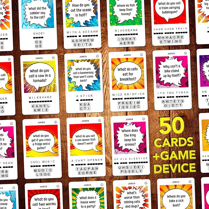 100 PICS Jokes Travel Game - Family Brain Teasers Pocket Puzzles for Kids and Adults POP08015