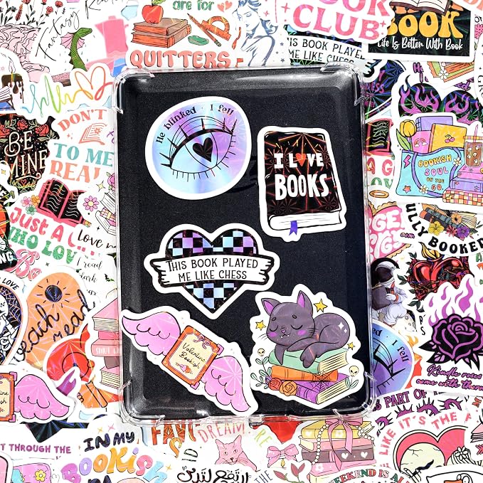 QTL Bookish Stickers for Readers, BookTok Party Supplies, Waterproof Vinyl Stickers for Kindle and Laptop, 80PCS
