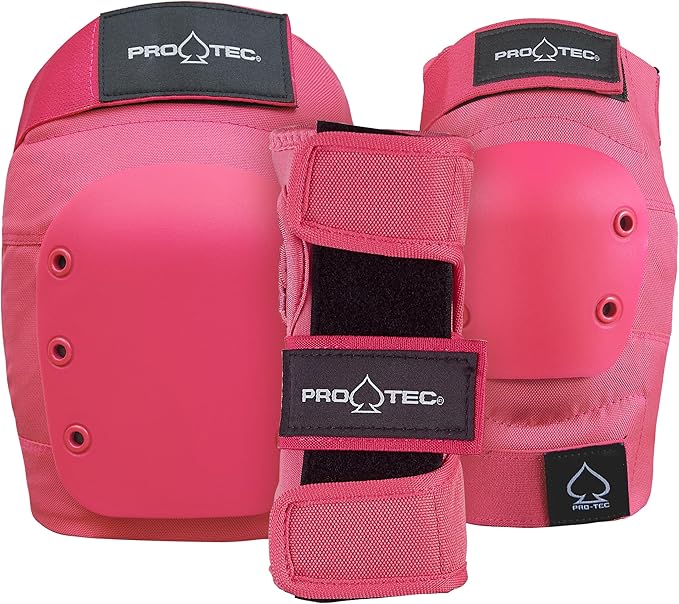 Pro-Tec Street 3-Pack Pad Set - Protective Gear for Skateboarding, Roller Skating, Scooter, Bicycling