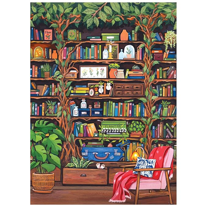 RoseArt - Hobby Haven - Bookshelf - 1000 Piece Jigsaw Puzzle for Adults - Perfect for Reading Enthusiasts
