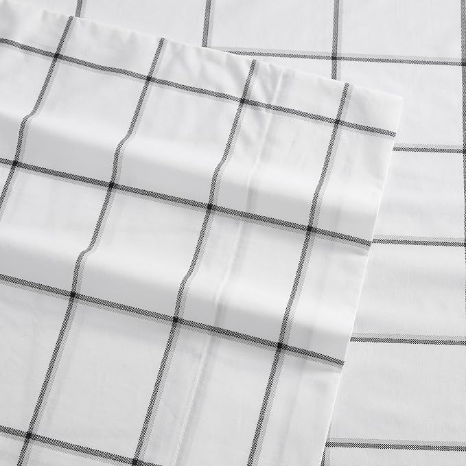 Nautica- Full Size Sheet Set, Crisp & Tailored Cooling Sheets with a Smooth Cotton Percale Lightweight Feel - Bed Sheets with Matching Pillowcases & Fitted Sheet (Plot Black)