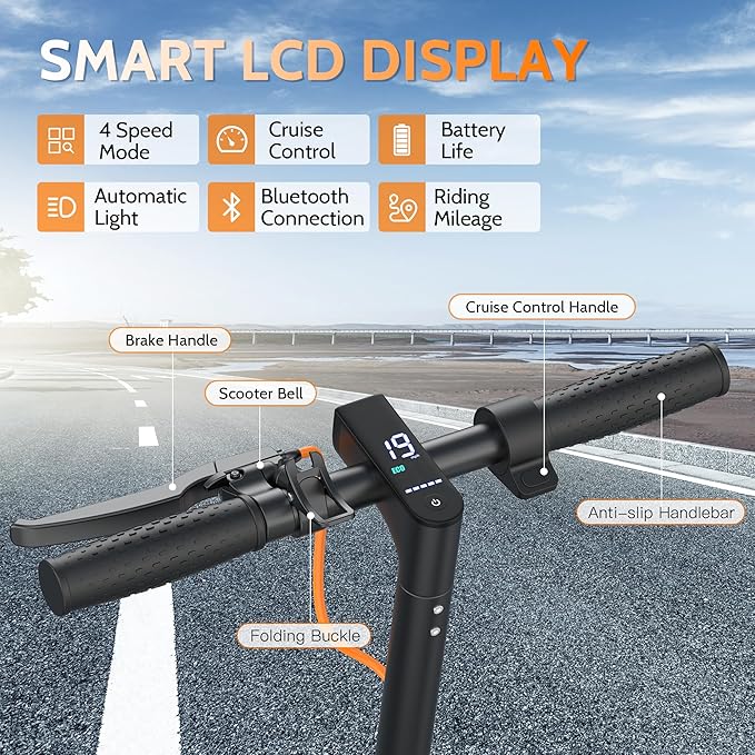 Aovowheel Electric Scooter for Adults, Folding E Scooter with 350W/500W Motor 16/24 Mph Top Speed, Max 19-23 Miles Long Range, 8.5''/10''/14''Tires Commuting Scooters with Dual Brakes System, APP