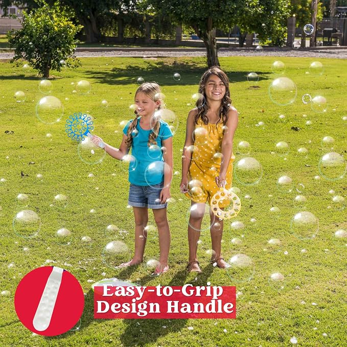 JOYIN Big Bubble Wands Set, 48 Pcs Giant Bubble Maker with Tray Bulk for Kids Adults Gifts, Summer Outside Toys, Easter Basket Stuffers, Birthday Party Favors