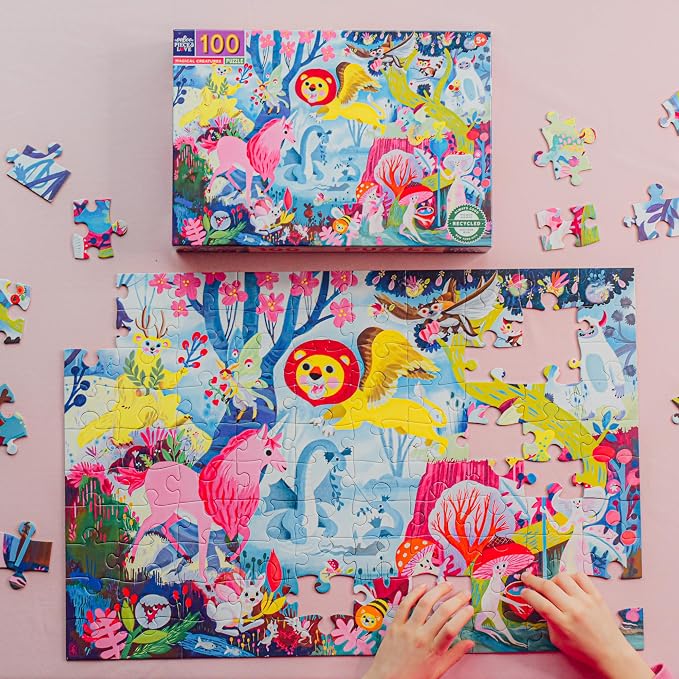 eeBoo 100 Piece Puzzle for Kids - Magical Creatures Children's Puzzle Fantasy Themed, Large Pieces for Small Hands to Develop Motor Skills