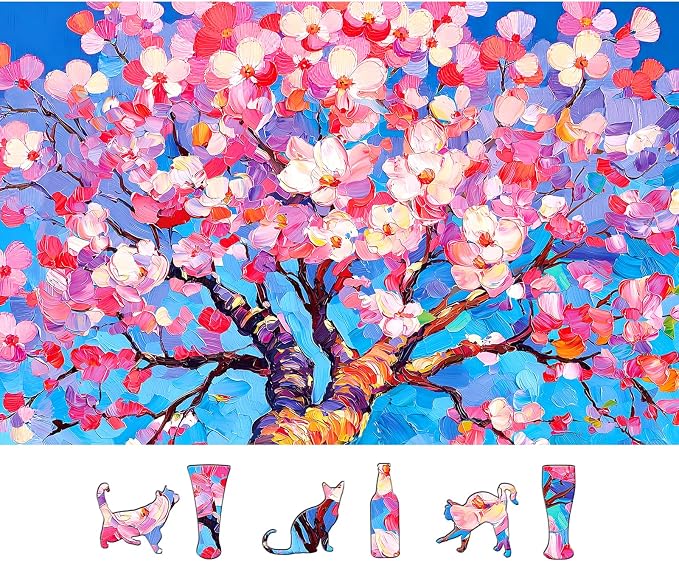 Beautiful Flowers 500 Piece Puzzles for Adults, Fun Pretty Art Puzzles for Adults 500 Pieces with HD Print & Poster, 20" X 20" Dust Free Party Family Games