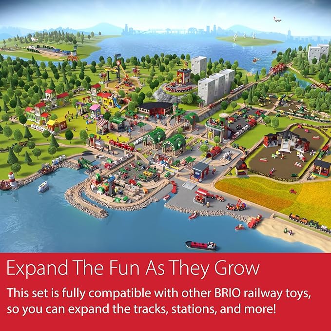 BRIO World Advanced Expansion Pack - 11-Piece Wooden Train Track - FSC-Certified - Compatible with All Railways - Includes Wooden Tracks & Switches for Interactive Railway Fun - Ages 3 & Up