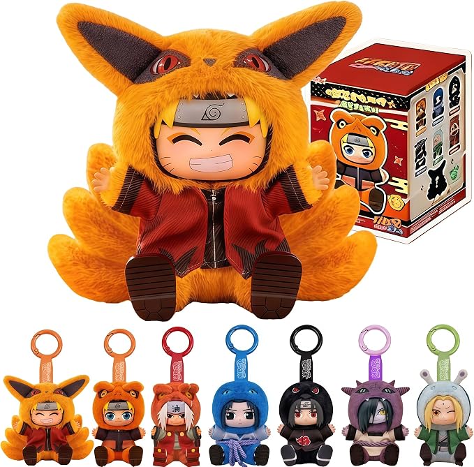 Naruto Shippuden × Cute Beasts Sitting Party Series Figure Blind Box, Collectible Ornament, Cartoon Theme, Multicolor （Random 1pc