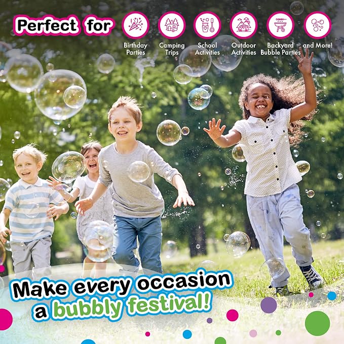 WOWmazing Big Bubble Refill Powder Mix (6 Packets) - Turns Dish Detergent into Giant Bubbles. Makes 6 GALLONS! - Made in USA