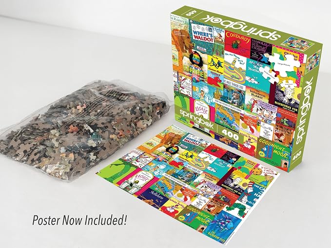 Springbok - Childhood Stories - 400 Piece Jigsaw Puzzle Collage of Favorite Children's Books from The Past and Present