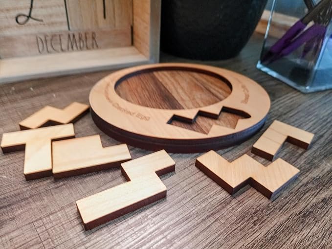 Creative Crafthouse Cracked Egg Wood Brain Teaser Puzzle for Adults | Fit all 6 wood pieces into the egg-shaped opening. A level 8 of 10 Stewart Coffin dissection puzzle, made in the USA.