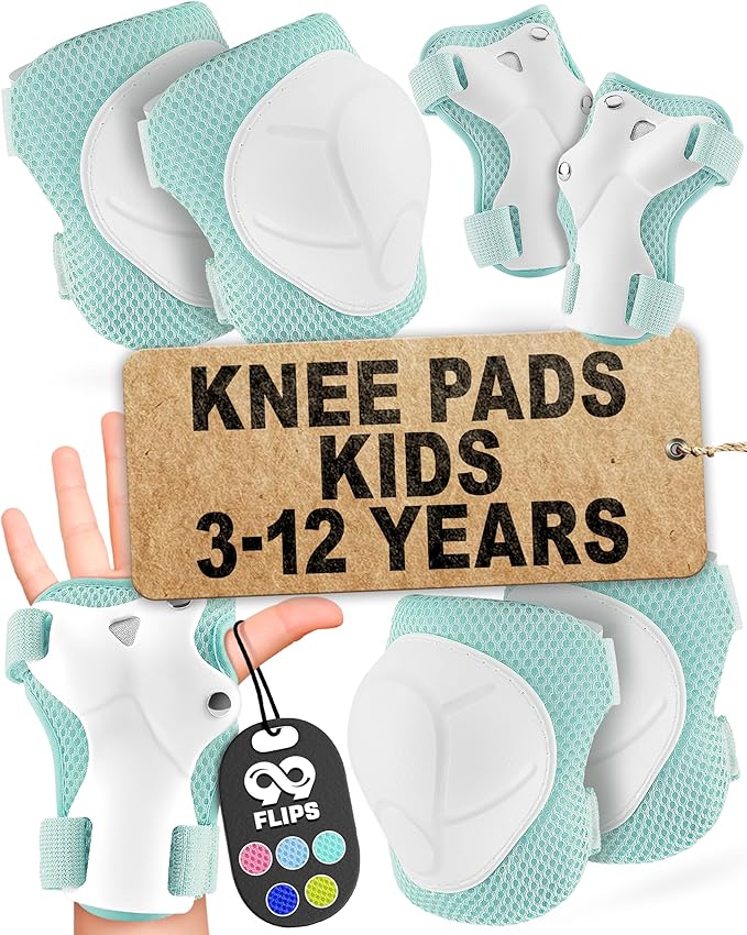 99FLIPS 6pcs Complete Set 3-12 Years- Knee Pads Elbow Pads and Wrist Guards for Kids and Toddler