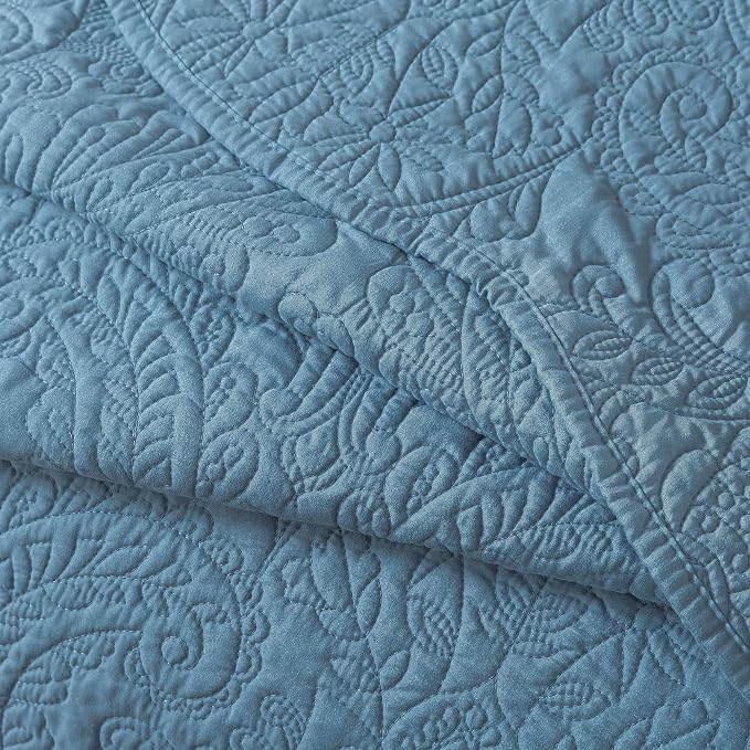 HoneiLife King Quilt Bedding Sets - 3 Piece Microfiber Quilt Sets Lightweight Bedspreads Reversible Coverlets Retro Bed Cover Quilt King Size All Season Quilts