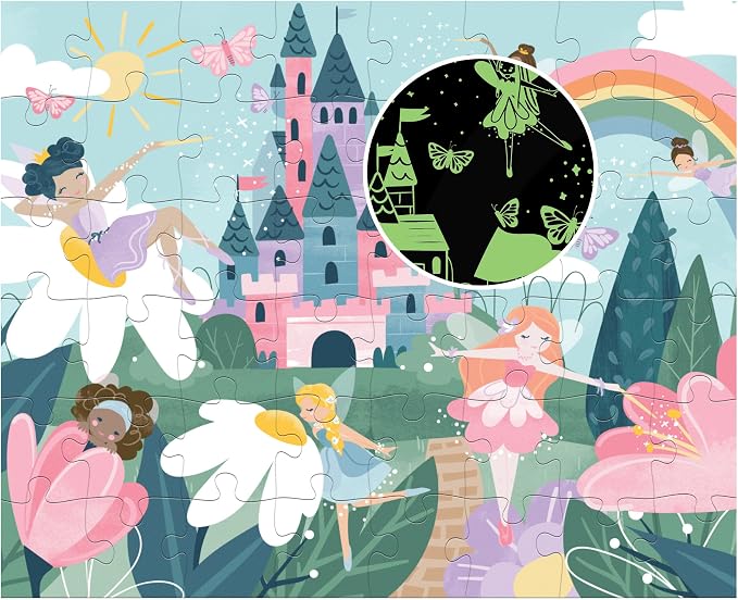 Stephen Joseph, Glow in the Dark Puzzle – Includes 48 Glow in the Dark Puzzle, Jigsaw Puzzle for Girls & Boys 3+ Years, Fairy Princess