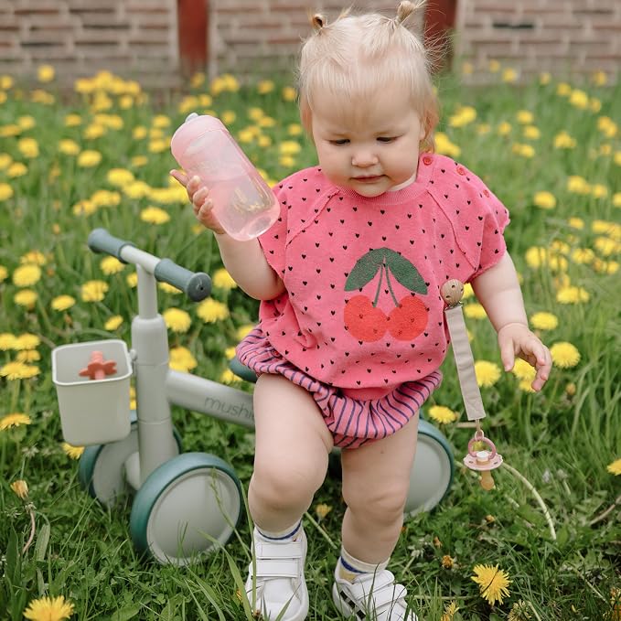 mushie Mini Toddler Bike (Sage) | 12-24 Months | 4 Wheels First Balance Bike