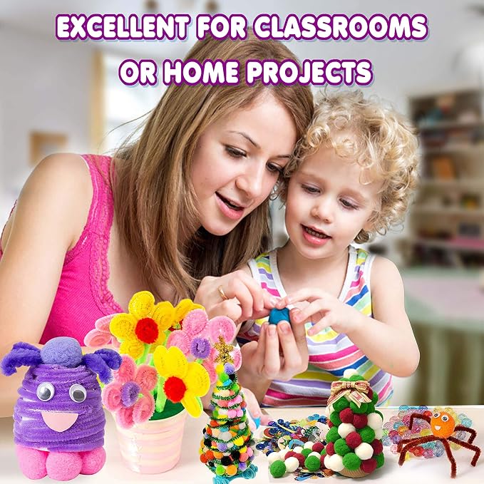 YITOHOP Arts and Crafts Supplies for Kids -1000+ pcs Art Craft kit in Carrying Travel Box for Toddlers Ages 4+ DIY Crafting School Kindergarten Project Activity- Ideal Holiday Gifts