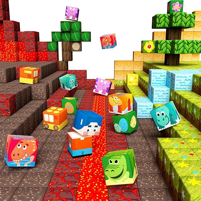 GobiDex Magnetic Building Blocks Dinosaur Theme Kid Toys for 3+ Years Old Boys Girls, STEM Building Gifts for Kids, Magnets Sensory Game for Toddler