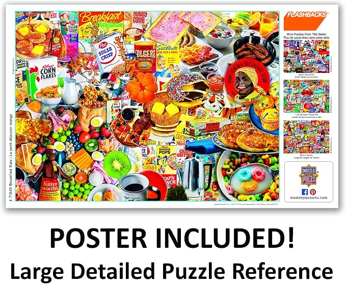 MasterPieces - 1000 Piece Jigsaw Puzzle, Breakfast of Champions, Fun for Adults, Family, Kids, Non-Glare Finish, 19.25" x 26.75"
