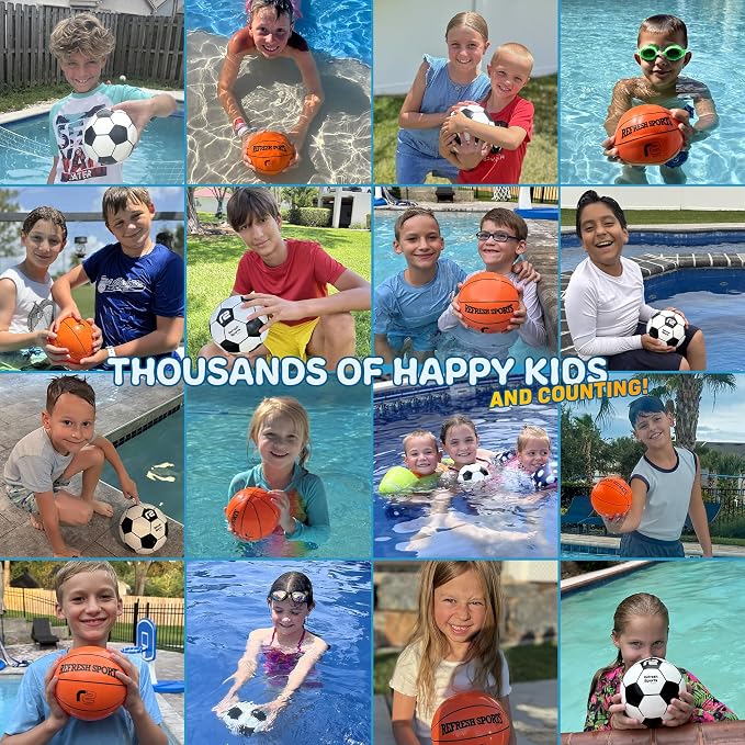 Aqua Dive Pool Ball - Underwater Pool Toys For Kids & Teens - Fun Summer Water Toys & Beach Games for Boys and Girls - Kick, Throw, Pass Underwater - 6" Soccer Ball Gift for 5 6 7 8 9 10+ Year Old