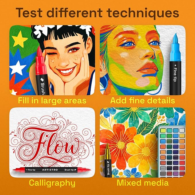 ARTISTRO 12 Acrylic Paint Markers - Paint Pens for Drawing - For Fabric, Rock, Glass, Wood, Molds - Arts & Crafts Gift for Adults, Teens, Kids, Classroom Must Haves & School Supplies