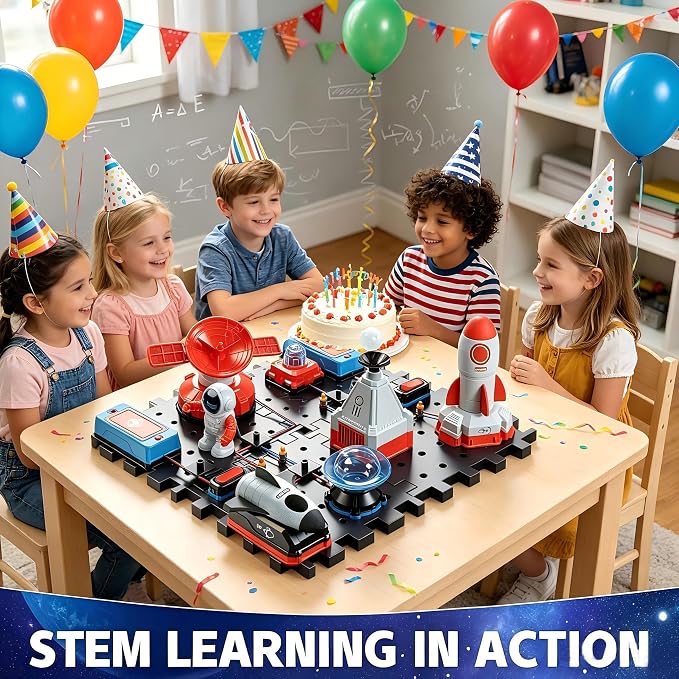 STEM Circuit Kit for Kids Ages 6+, 35PCS Electronics Kit with 200+ Projects, Educational Science Experiment Toy for Boys & Girls, Beginner Electrical Engineering Set for Home & School