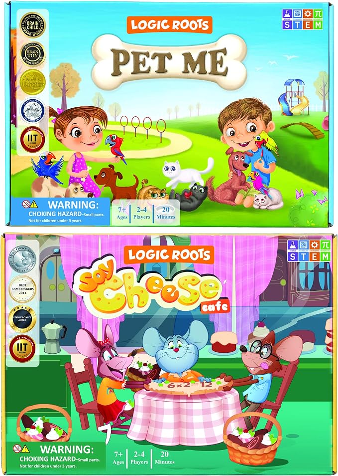 Multiplication and Division Game - Fun Math Board Game, Easy Start STEM Toy, Educational Gift for Kids (Girls & Boys), Homeschoolers, Grade 1 and Up (Pet Me + Say Cheese)