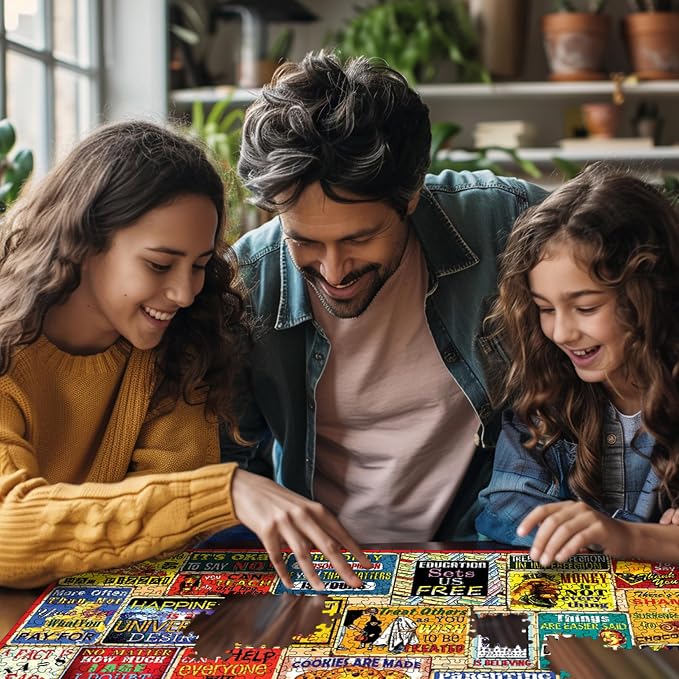 White Mountain 1000 Piece Jigsaw Puzzle Funny Quote Collage Puzzles with Large Pieces, Gifts for Adults and Family 24"x30" - Things I Have Learned