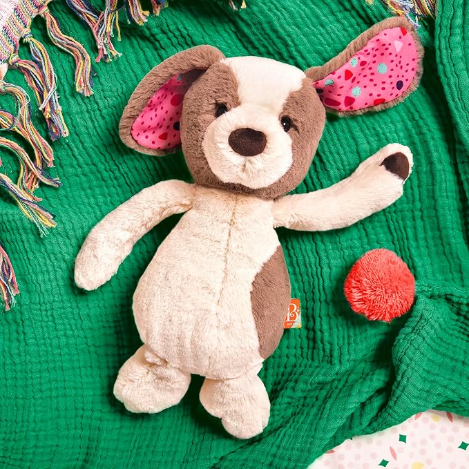 B. toys – 12-Inch Plush Dog – Huggable Dog Stuffed Animal Toy – Soft & Cuddly Plush Puppy – Washable – Babies, Toddlers, Kids – Happy Hues – Cupcake Pup – 0+ Months
