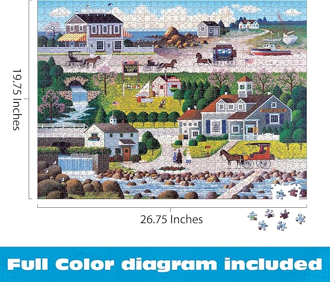 Buffalo Games – Charles Wysocki - Cricket Hawk Habor - Siver Select 1000 Piece Jigsaw Puzzle - Colorful Puzzles for Adults – Precision-Cut Pieces