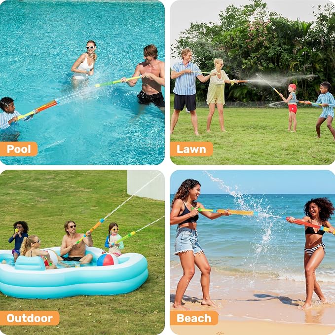 JOYIN 12 Pack Water Soaker Bulk, 16.5” Summer Blasters Squirt Guns for Kids Outdoor Swimming Pool, Backyard, Beach Game Water Fighting Play Toys