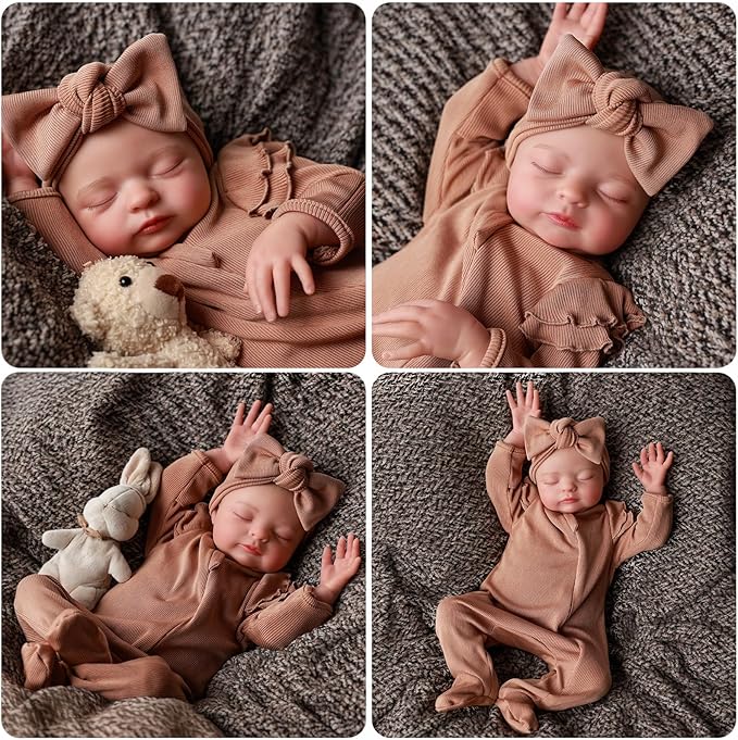 ADFO 20 Inches Realistic Reborn Baby Dolls Girl for Kids Ages 3+ | Soft Vinyl Real Life Reborn Baby Dolls, Lifelike Details, Includes Feeding Accessories