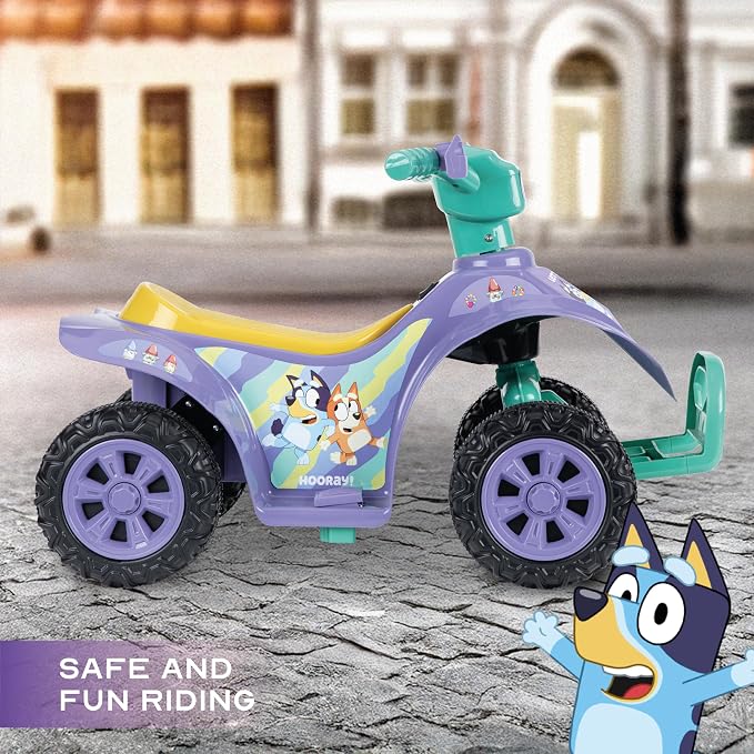 Bluey - 6V ATV Ride On Toy for Kids, LED Headlights, Battery Powered