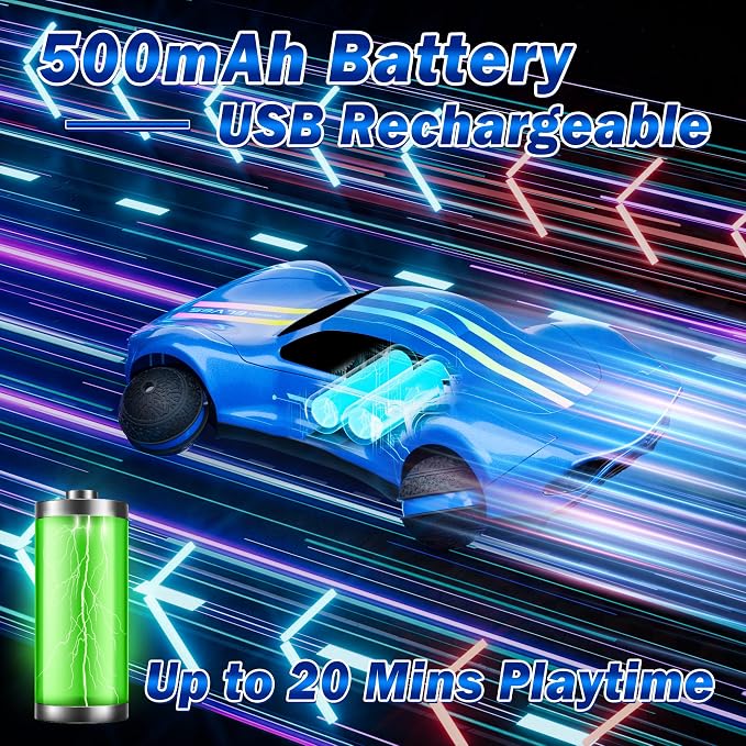 Remote Control Car for Kids, RC Stunt Car with Drift Wheels, 360° Spins & Flips, 2.4GHz Rechargeable Toy Car with LED Lights, Indoor Outdoor Gift for Boys Girls Ages 6-12