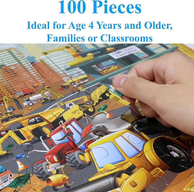Think2Master Construction in New York City, USA 100 Pieces Jigsaw Puzzle Puzzle for Families. Great Gift. Size:23.4” X 16.5”