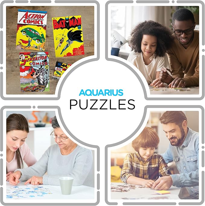 DC Comics 3 x 500 Jigsaw Piece Jigsaw Puzzle Set with Bonus Poster – Superhero Puzzle Pack for Adults, Kids & Families | Superman, Batman & Wonder Woman by Aquarius