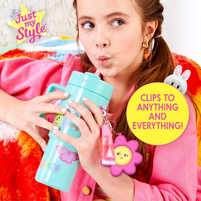 Just My Style 3D-Style Activity Book, 30 Pages of Coloring Activities, Includes Sticker, Glitter-Filled Pen, & Bonus Flower Keychain, Squishy 3D Cover, Drawing Pad for Kids, Sketchbook for Drawing